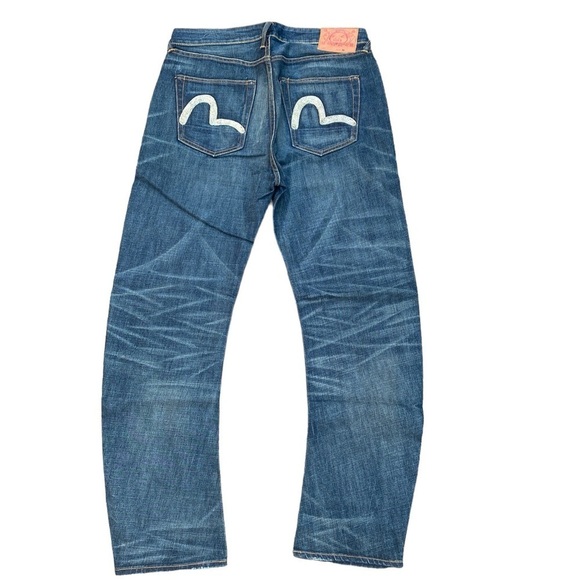 RARE Vintage Curved Leg Evisu Jeans Size 36 Blue - Picture 8 of 14